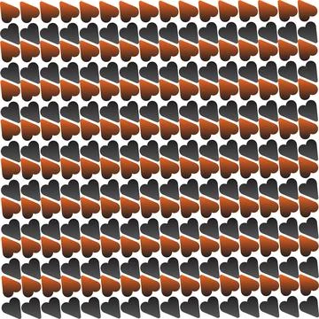 Heart Shape Seamless Pattern with Orange and Black Gradient Hearts Stock Illustration