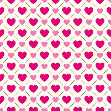 Heart shape seamless pattern. Pink and white colors Stock Illustration