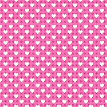 Heart shape seamless pattern. Pink and white colors Stock Illustration