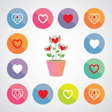 Heart shape set design Stock Illustration