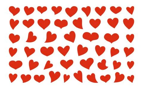 Heart shape set Love red sign collection Valentine Stock Illustration