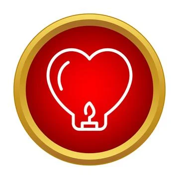 Heart shape sky lantern icon celebrating love イラスト素材