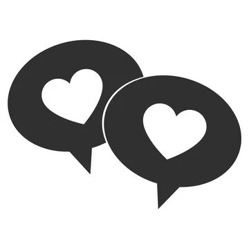 Heart shape on speech bubble icon. Heart shape in message bubble. love sign.  Stock Illustration
