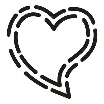 Heart shape speech bubble line drawing doodle Stock Illustration
