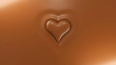 Heart shape splashes on the hot chocolate surface Stock Illustration