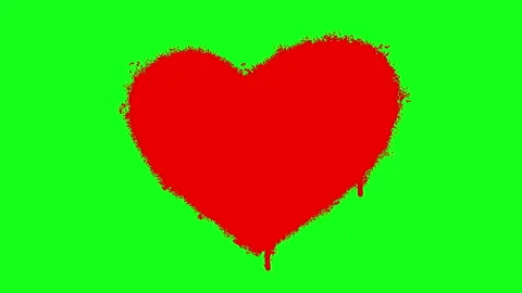 Heart shape spray paint green screen Stock Footage 241784975