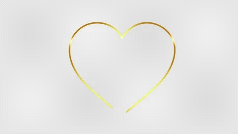 Heart shape stroke line animation in golden effect Stock Footage 232197851