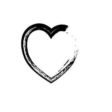 Heart shape symbol love vector black Stock Illustration