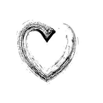 Heart shape symbol love vector black Stock Illustration