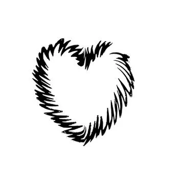 Heart shape symbol love vector black Stock Illustration