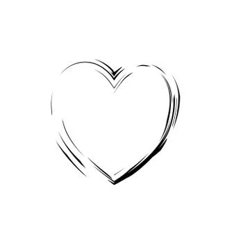 Heart shape symbol love vector black Stock Illustration