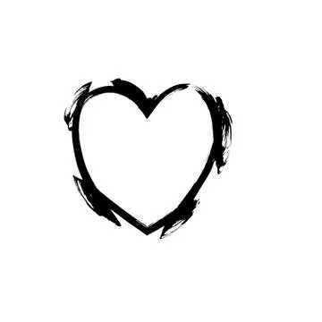 Heart shape symbol love vector black Stock Illustration