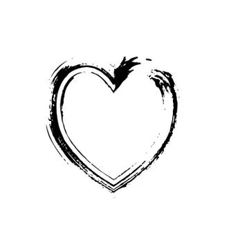 Heart shape symbol love vector black Stockillustratie