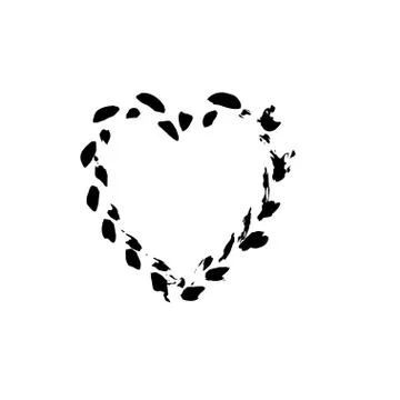 Heart shape symbol love vector black Stock Illustration