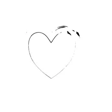 Heart shape symbol love vector black Stock Illustration