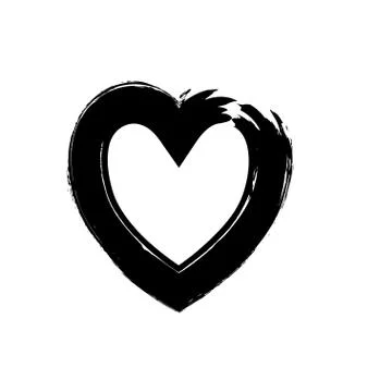 Heart shape symbol love vector black Stock Illustration