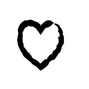 Heart shape symbol love vector black Stock Illustration