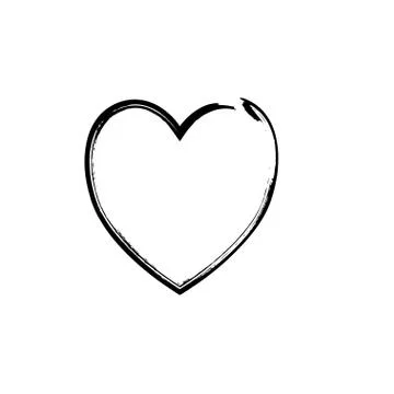 Heart shape symbol love vector black Stock Illustration