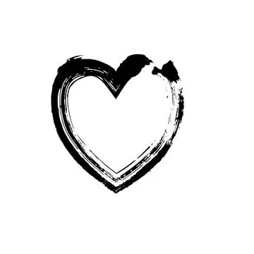 Heart shape symbol love vector black Stock Illustration