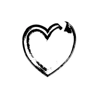 Heart shape symbol love vector black Stock Illustration