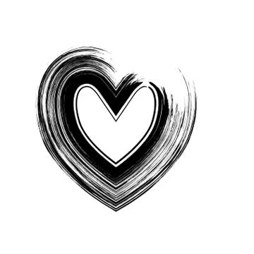 Heart shape symbol love vector black Stock Illustration