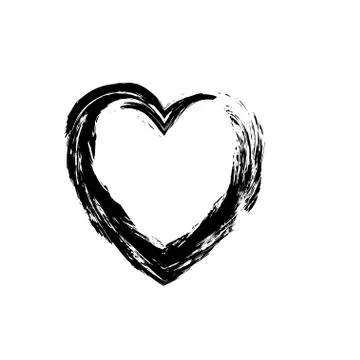 Heart shape symbol love vector black Stock Illustration