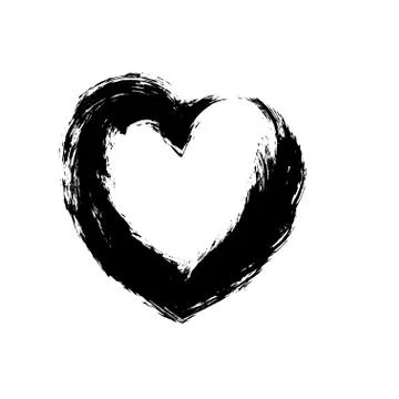 Heart shape symbol love vector black Stock Illustration