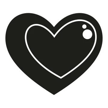 Heart shape symbol simple black white icon 스톡 일러스트