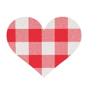 Heart shape with tartan texture. Stock Illustration