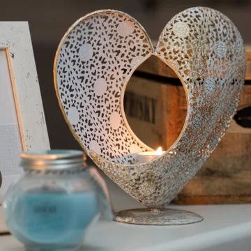 Heart Shape Tea Light Stock Photos