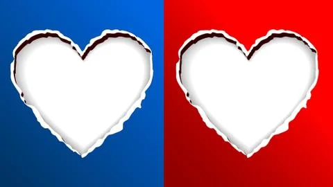 Heart shape on torn paper Stock Illustration
