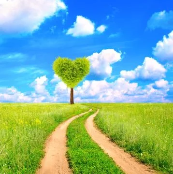 Heart shape tree Illustrazione stock