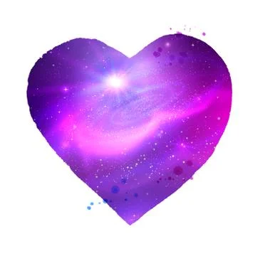 Heart shape with ultraviolet outer space Stock Illustration