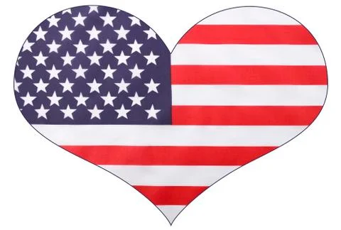 Heart shape USA Flag Stock Illustration