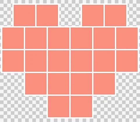 Heart shape Valentines Day frame from 22 parts Stock Illustration