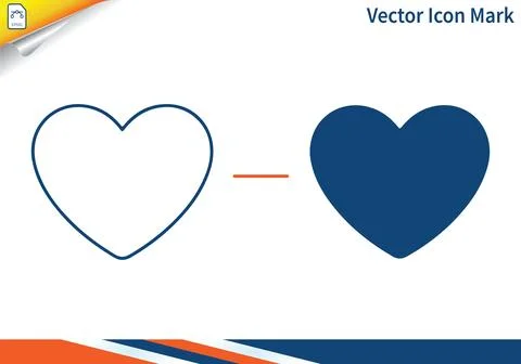Heart shape vector icon mark. 스톡 일러스트