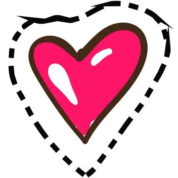 Heart shape vector love icon sticker on white Stock Illustration