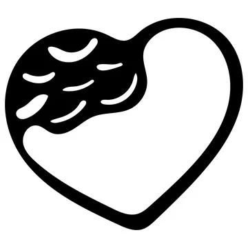 Heart Shape Vector. Love Illustration. Hand Drawn Design for Valentines day.. Stock Illustration