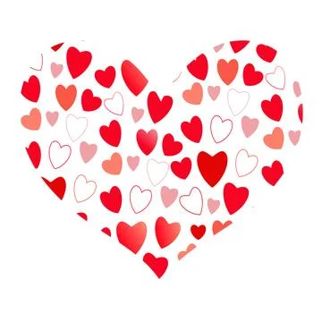 Heart shape vector pink and red little hearts Stock Illustration
