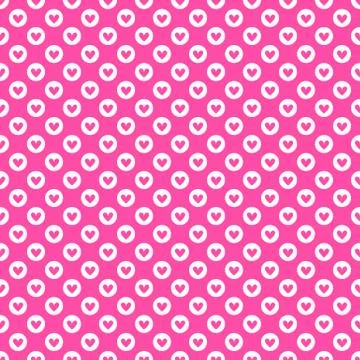 Heart shape vector seamless pattern (tiling). Stock Illustration