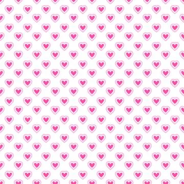 Heart shape vector seamless pattern (tiling). Stock Illustration