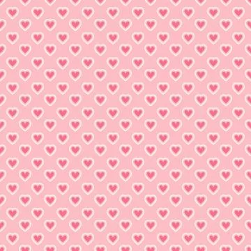 Heart shape vector seamless pattern (tiling) Stock Illustration