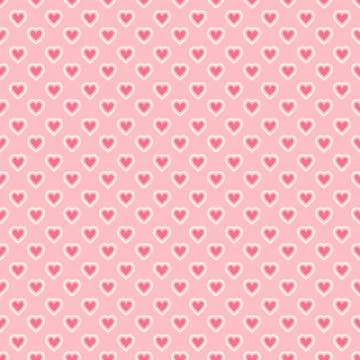 Heart shape vector seamless pattern (tiling) Stock Illustration