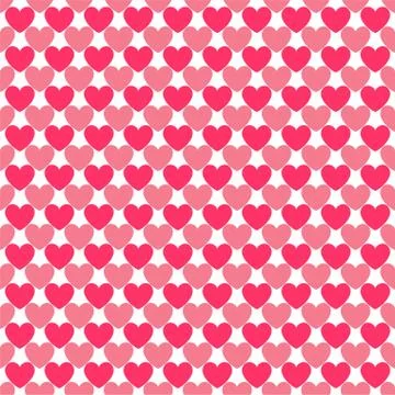 Heart shape vector seamless pattern. Pink color Stock Illustration