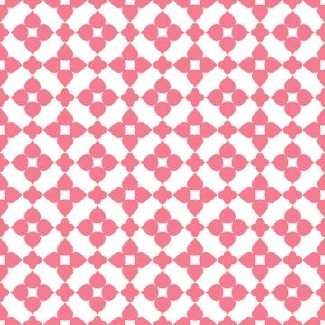 Heart shape vector seamless pattern. Pink color Stock Illustration
