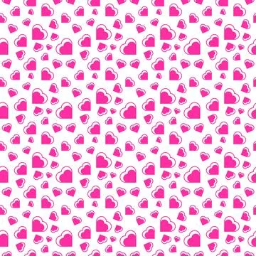 Heart shape vector seamless pattern doodle black and white abstract backgroun Illustrazione stock