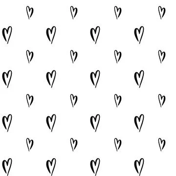 Heart shape vector seamless pattern doodle abstract background illustration Stock Illustration