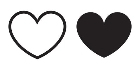 Heart shape vector silhouette design Illustrazione stock