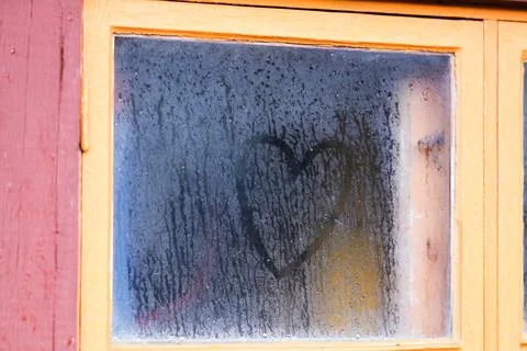 Heart shape on a window Foto stock