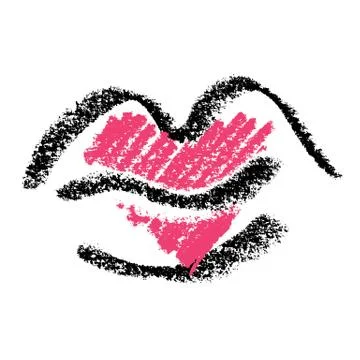Heart shape on woman lips. vector illustration Stock-Illustration